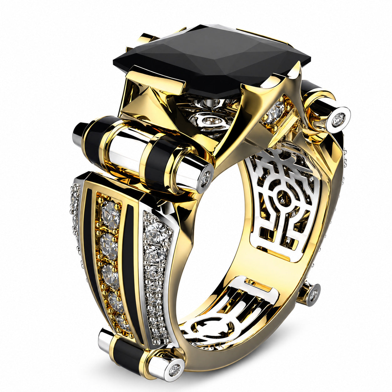 Pree Product Luxe Onyx & Gold Statement Ring