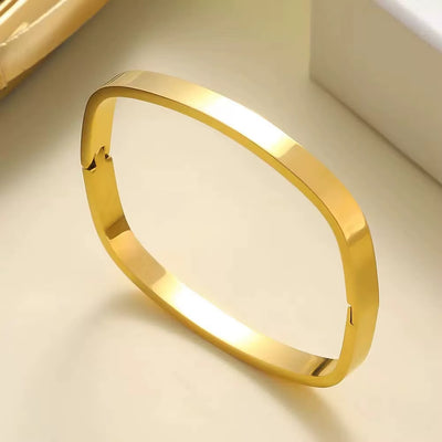 Golden Stainless Steel Square Bracelet - Bracelet