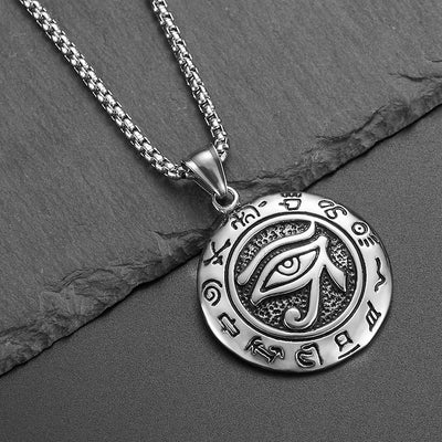 Stainless Steel Egyptian Eye Pendant Necklace - Necklace