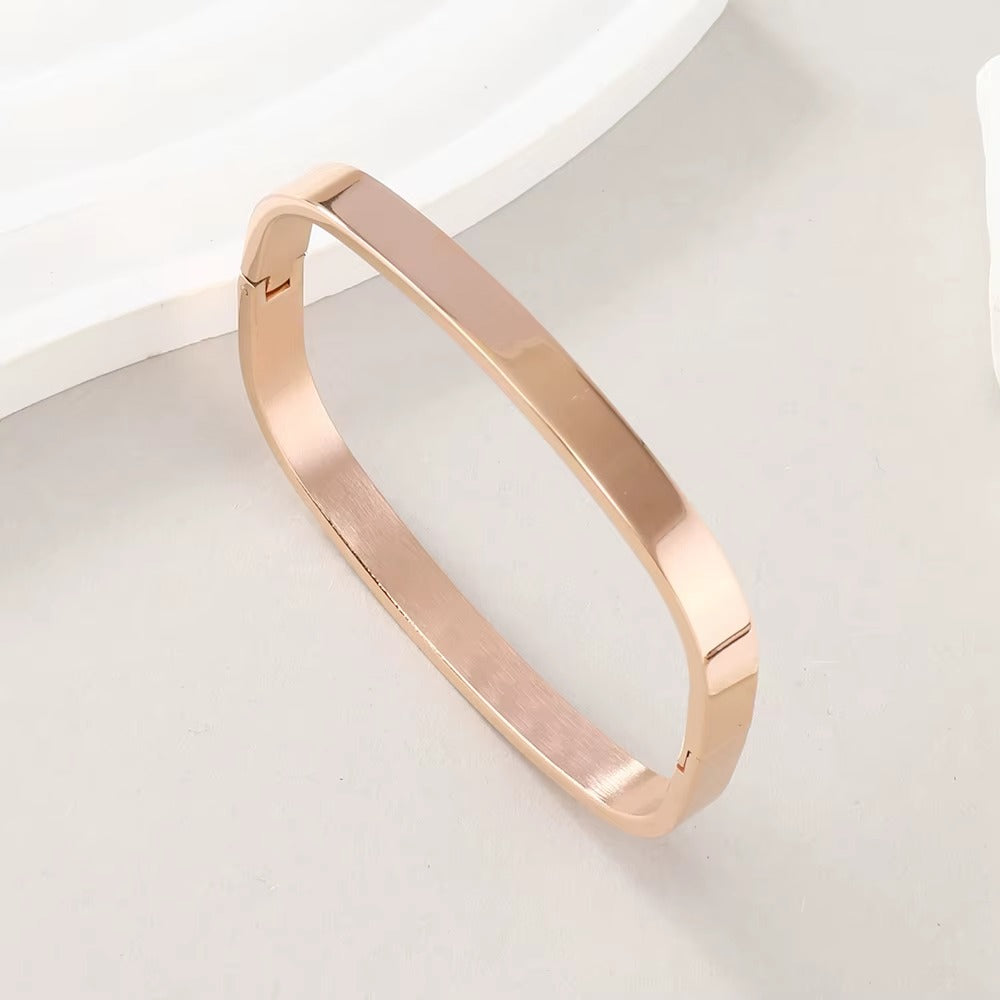 Golden Stainless Steel Square Bracelet - Bracelet