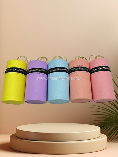 Polyurethane Candy-Colored Mini Coin & Key Pouch