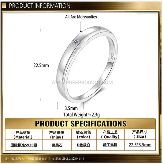 Classic Six Claw Moissanite Solitaire Ring in 925 Silver