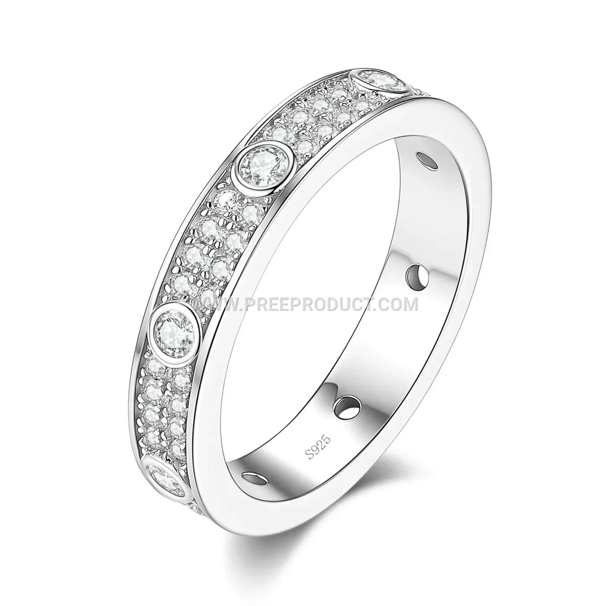 Sterling Silver Moissanite Eternity Band Ring