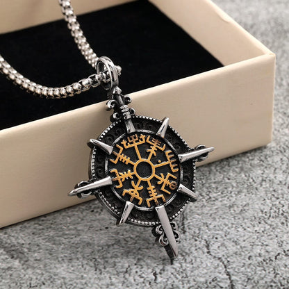 Direction Pendant Chain Necklace - Necklace
