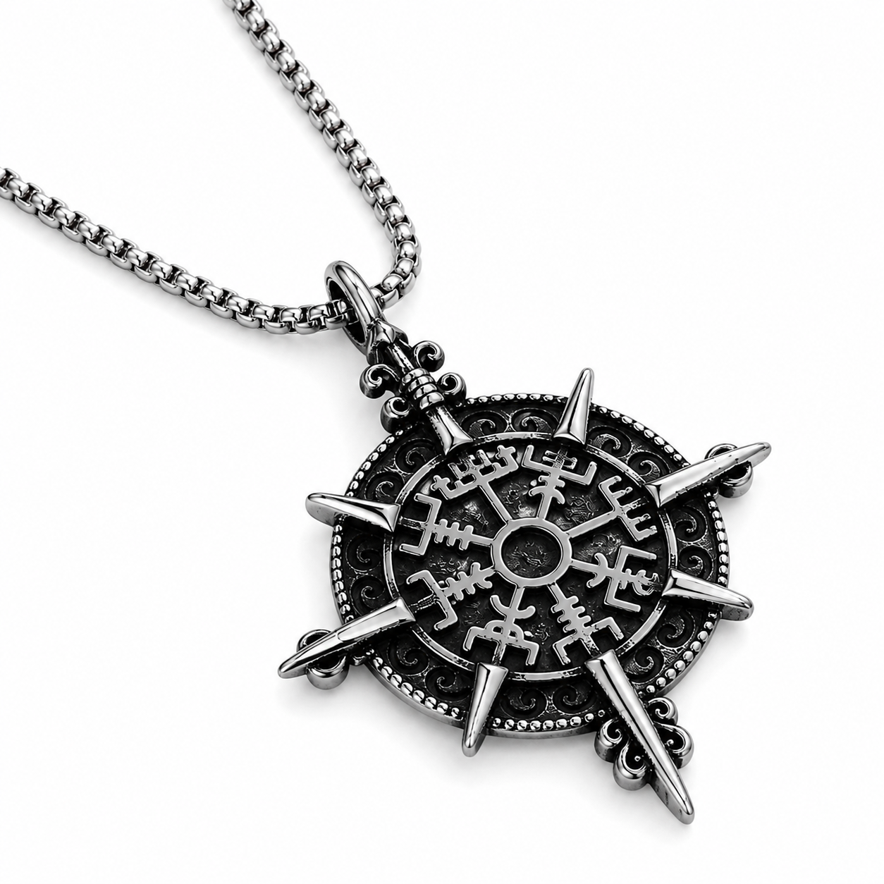 Direction Pendant Chain Necklace - Necklace