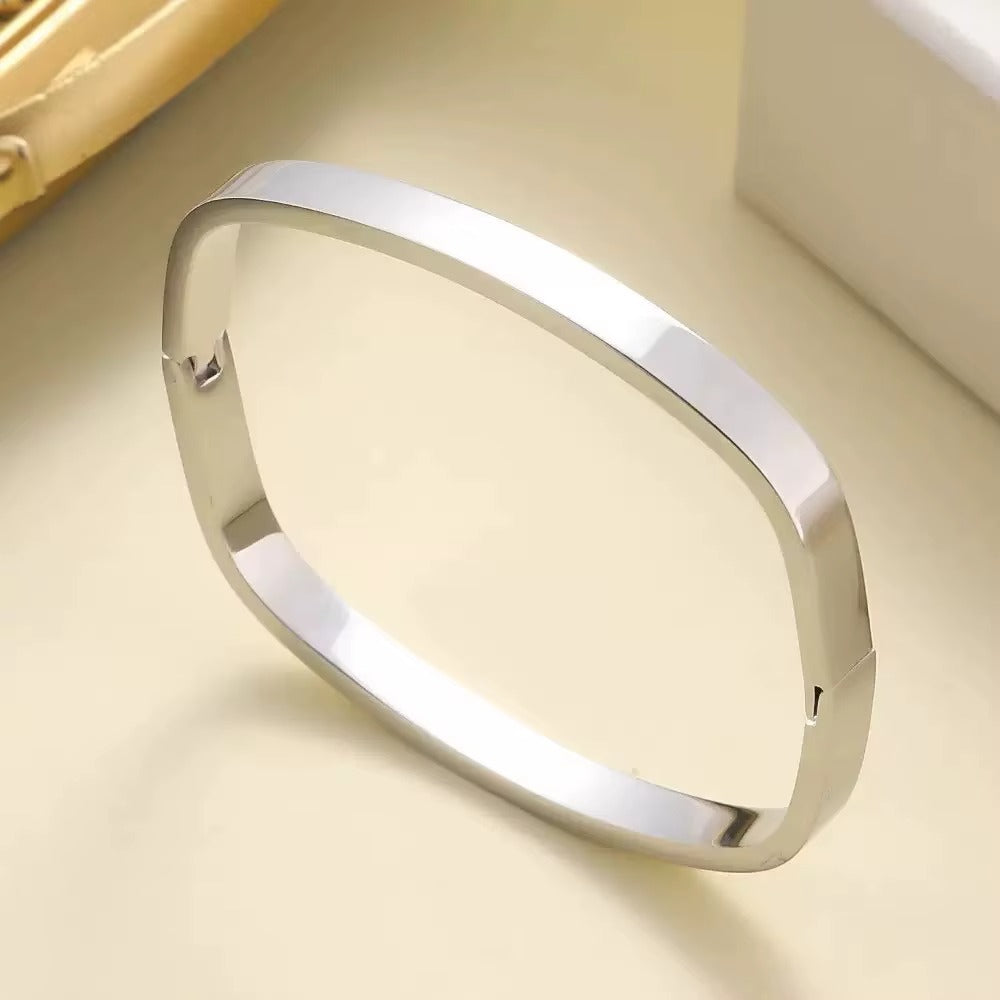 Golden Stainless Steel Square Bracelet - Bracelet