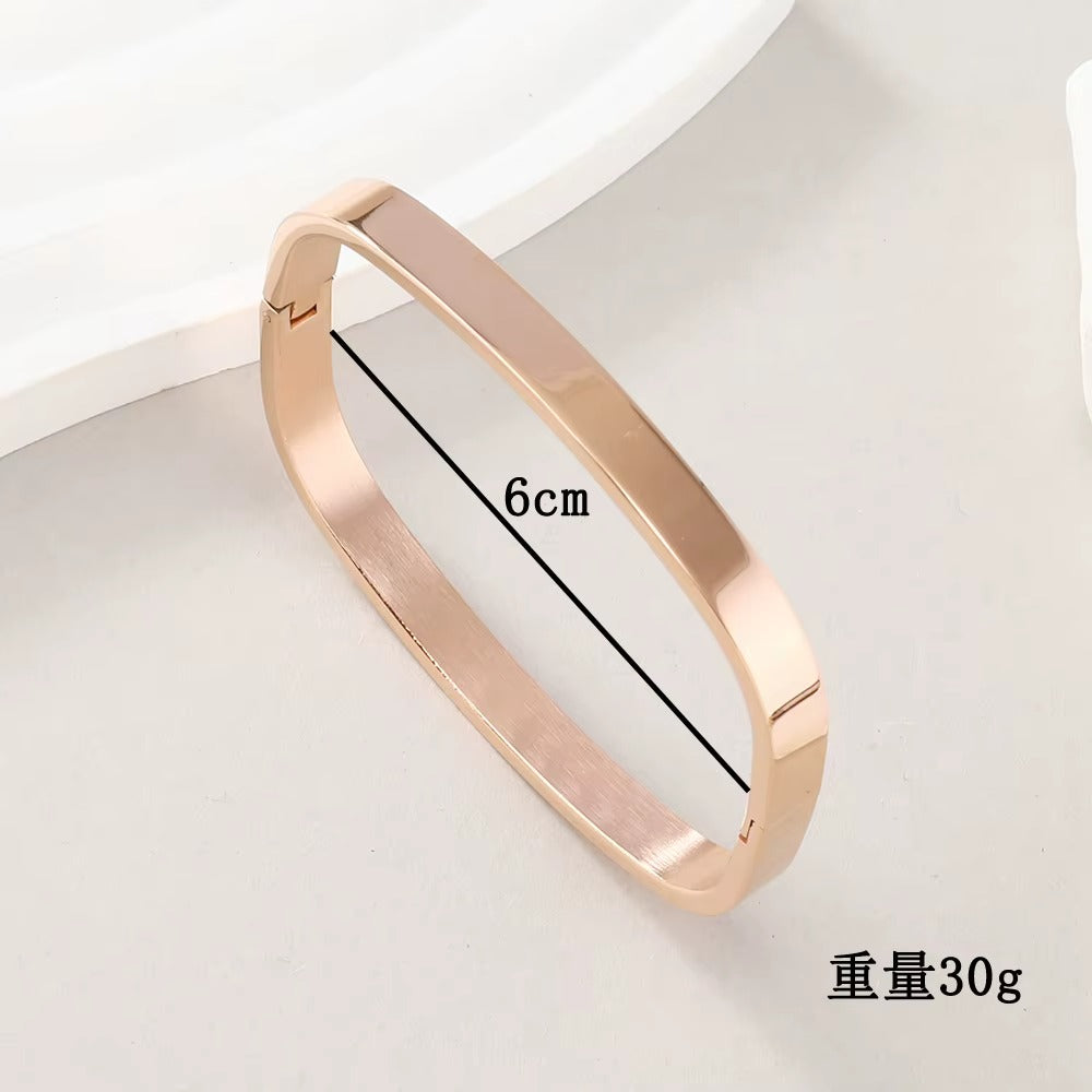 Golden Stainless Steel Square Bracelet - Bracelet