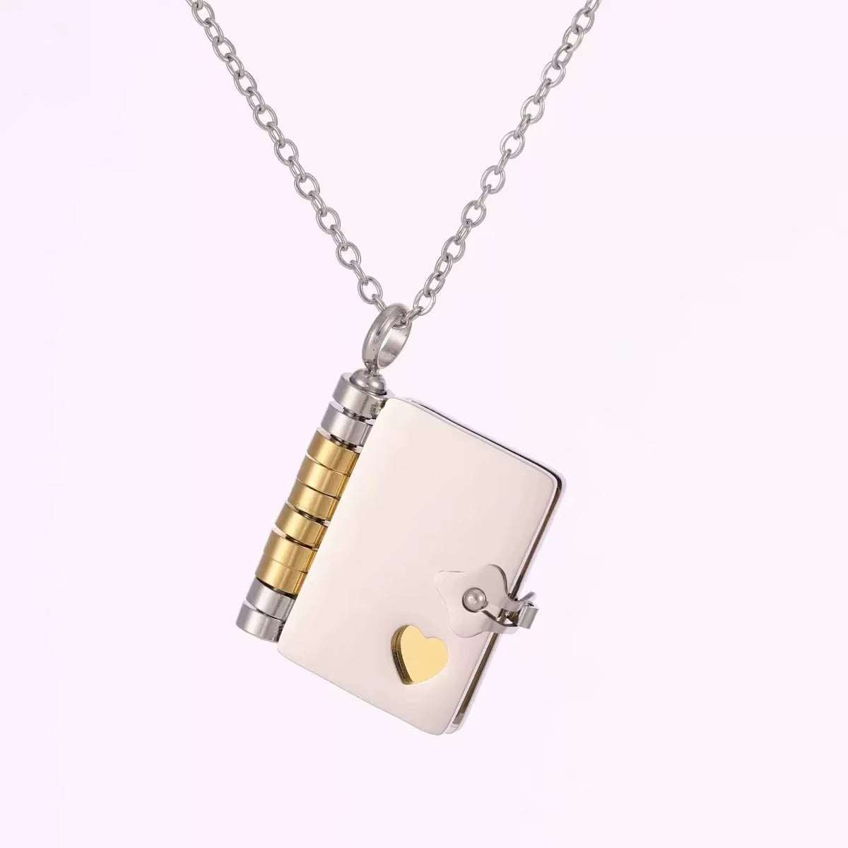 Custom Stainless Steel Opn Book Style Locket Necklace - Necklace