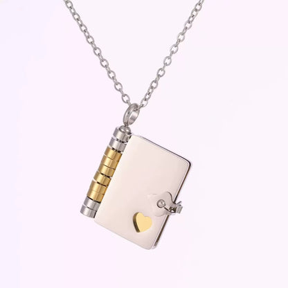 Custom Stainless Steel Opn Book Style Locket Necklace - Necklace