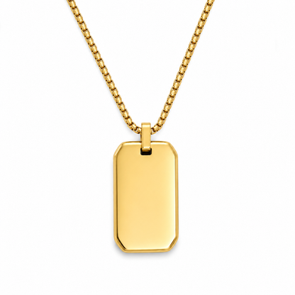 Plain Stainless Steel Pendant Chain Necklace - Necklace