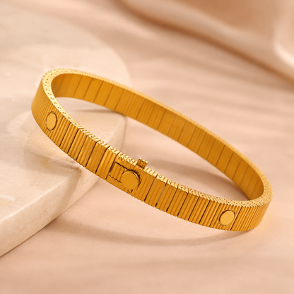 Golden Texture Stainless Steel Bracelet - Bracelet