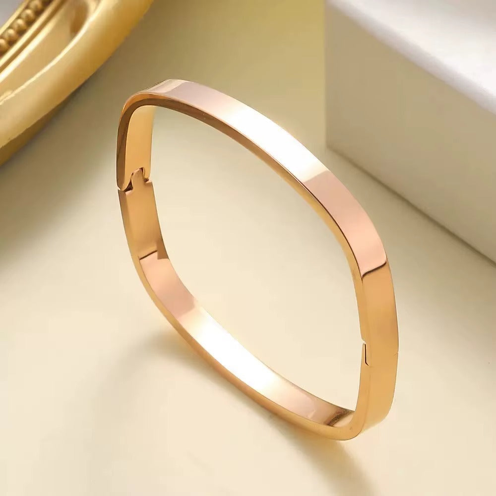 Golden Stainless Steel Square Bracelet - Bracelet