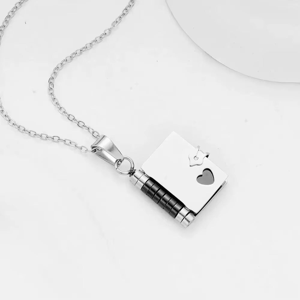 Custom Stainless Steel Opn Book Style Locket Necklace - Necklace