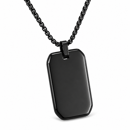 Plain Stainless Steel Pendant Chain Necklace - Necklace