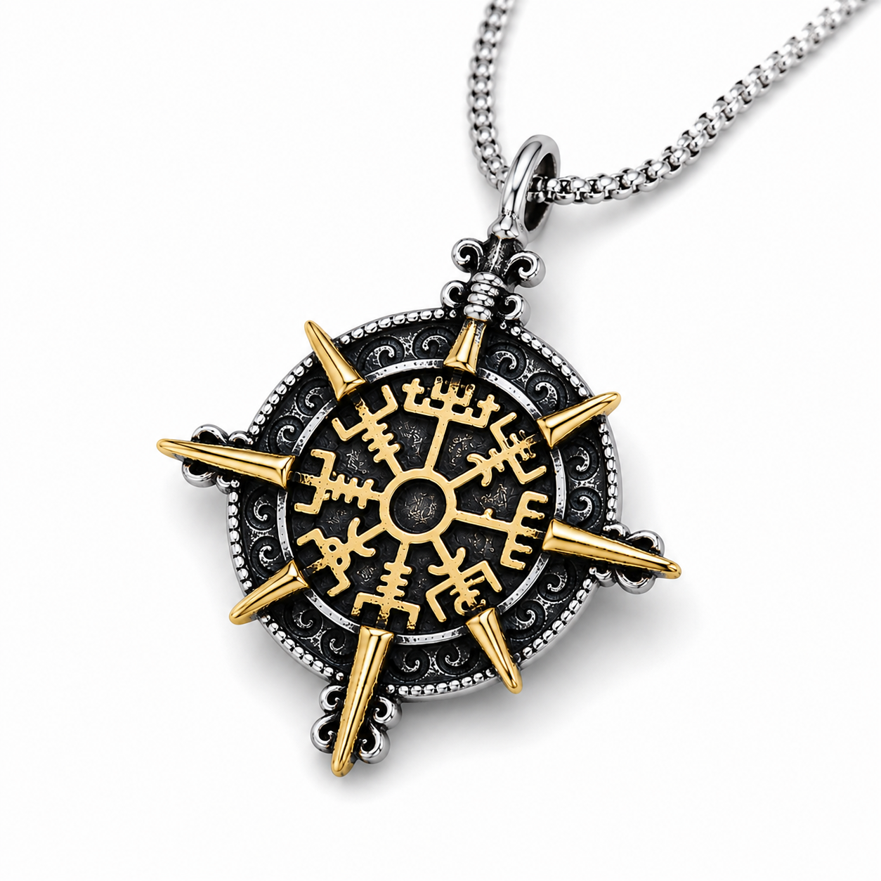 Direction Pendant Chain Necklace - Necklace