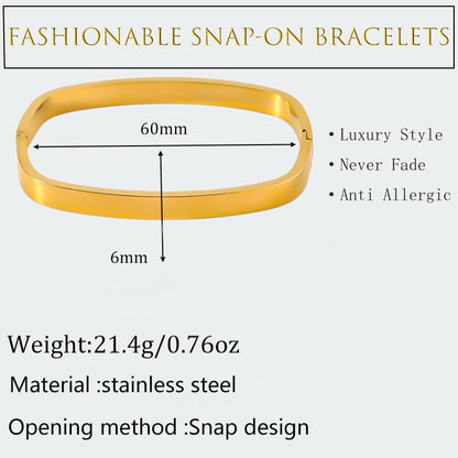 Golden Stainless Steel Square Bracelet - Bracelet