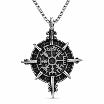 Direction Pendant Chain Necklace - Necklace