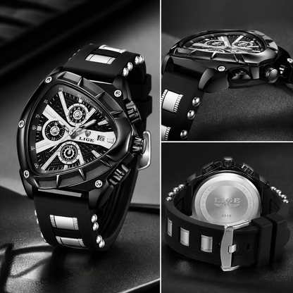 Men's Chronograph Blue Watch with Silicone Strap