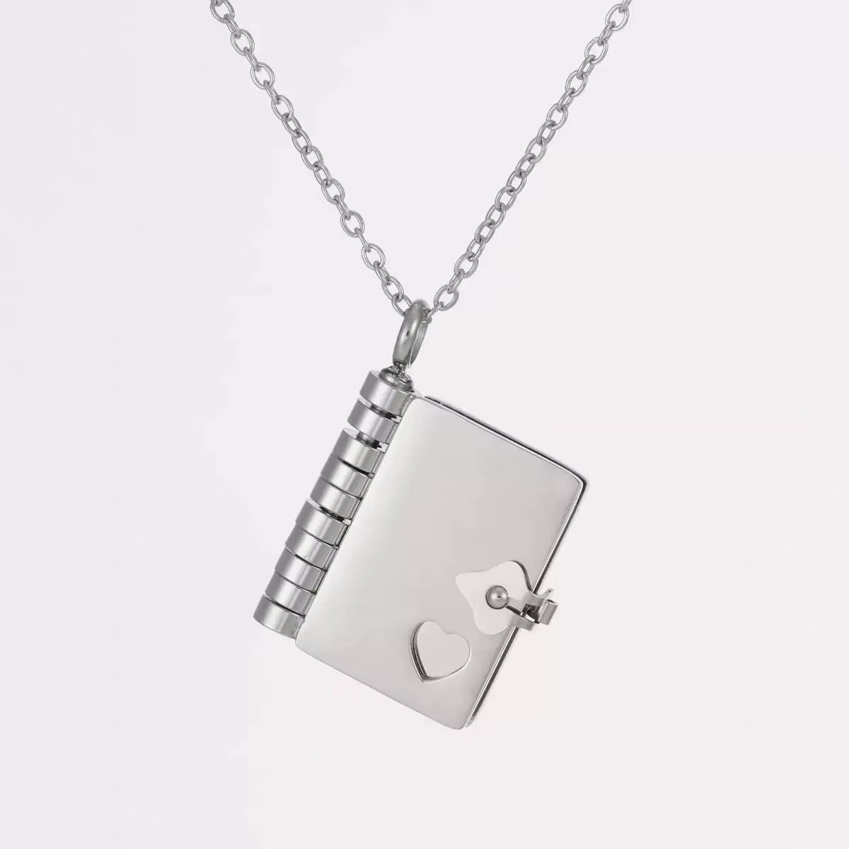 Custom Stainless Steel Opn Book Style Locket Necklace - Necklace
