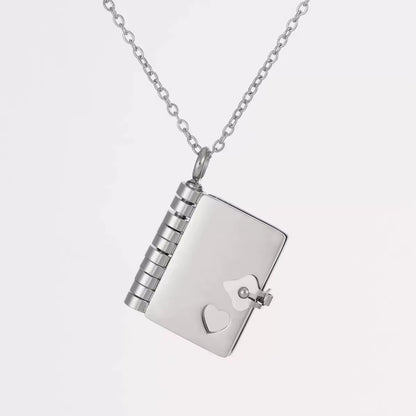 Custom Stainless Steel Opn Book Style Locket Necklace - Necklace