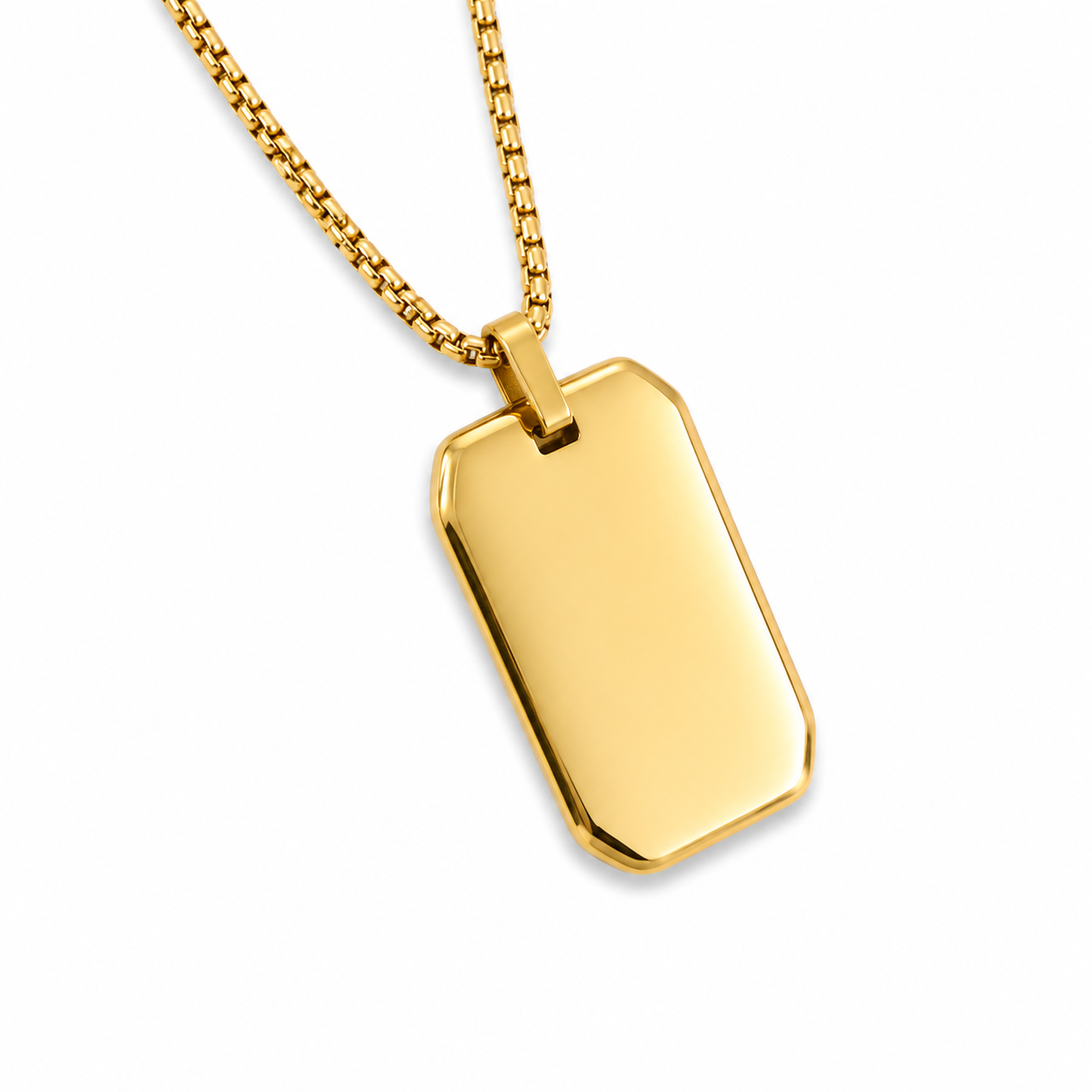 Plain Stainless Steel Pendant Chain Necklace - Necklace