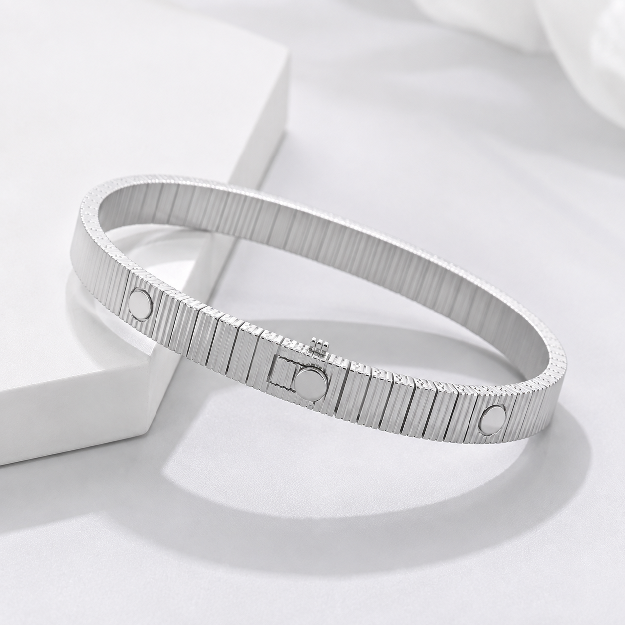 Golden Texture Stainless Steel Bracelet - Bracelet