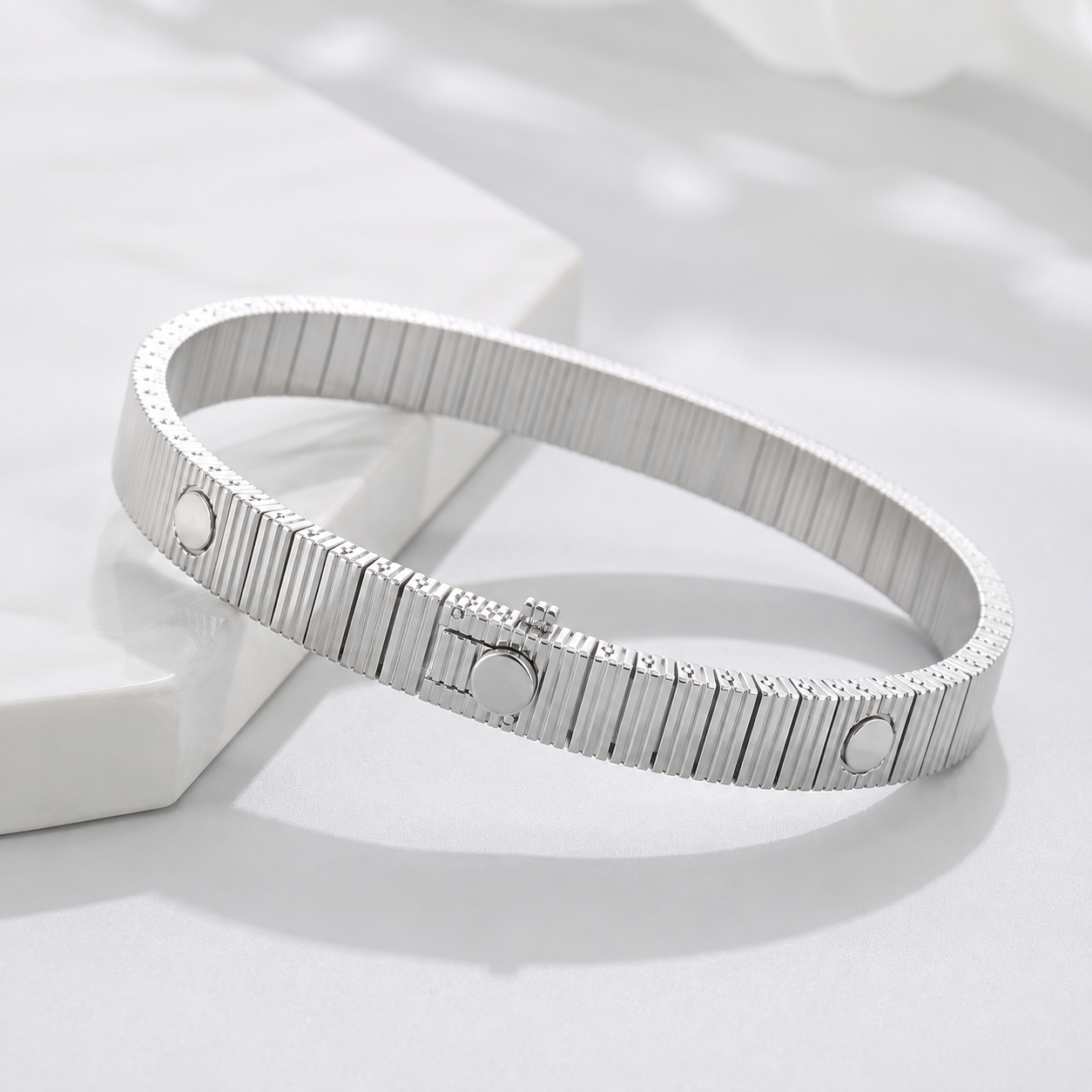 Golden Texture Stainless Steel Bracelet - Bracelet