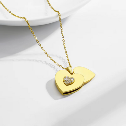 Custom Stainless Steel Heart Locket Necklace - Necklace