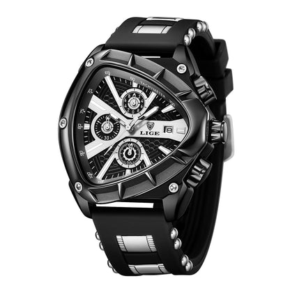 Men's Chronograph Blue Watch with Silicone Strap