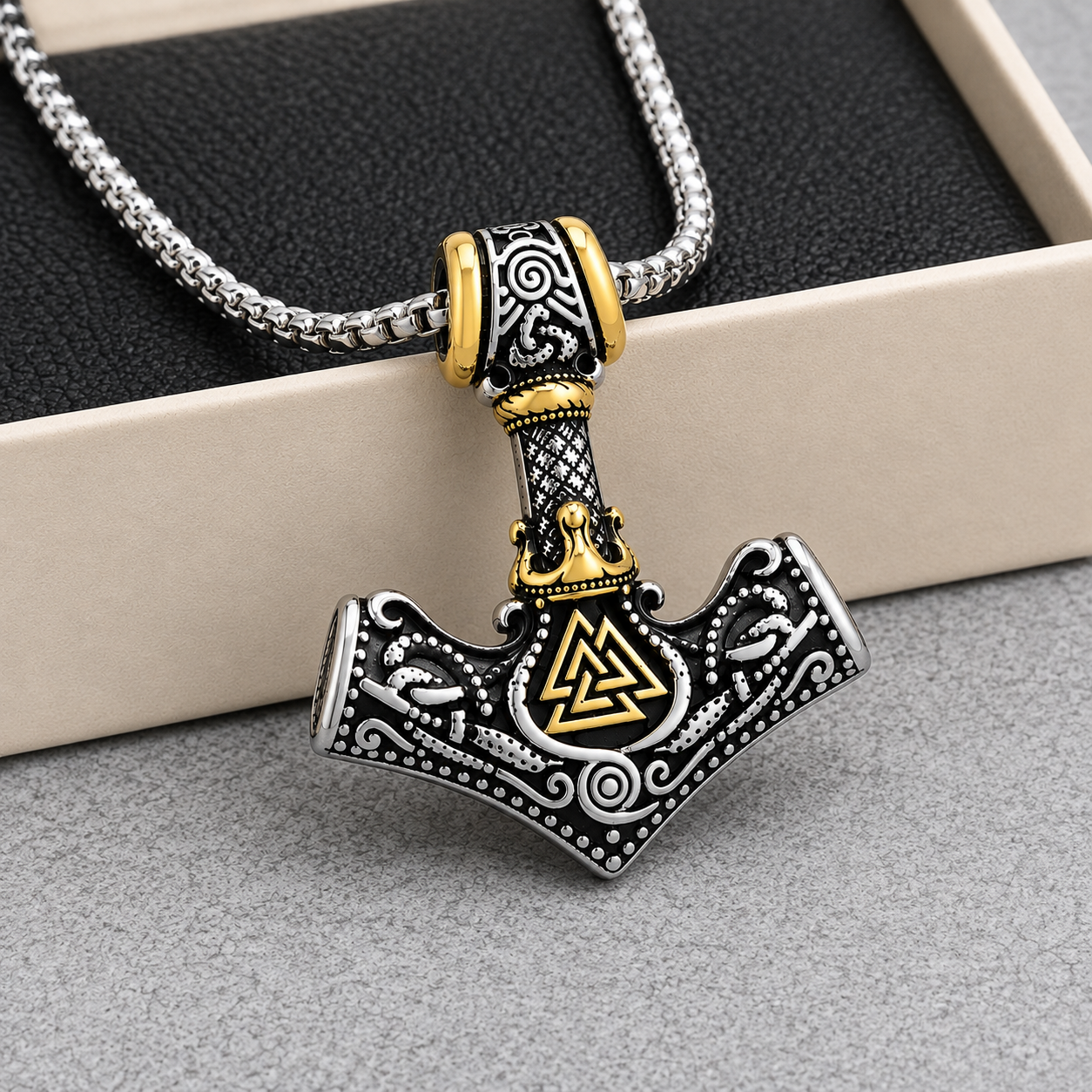Hammer Pendant Chain Necklace - Necklace