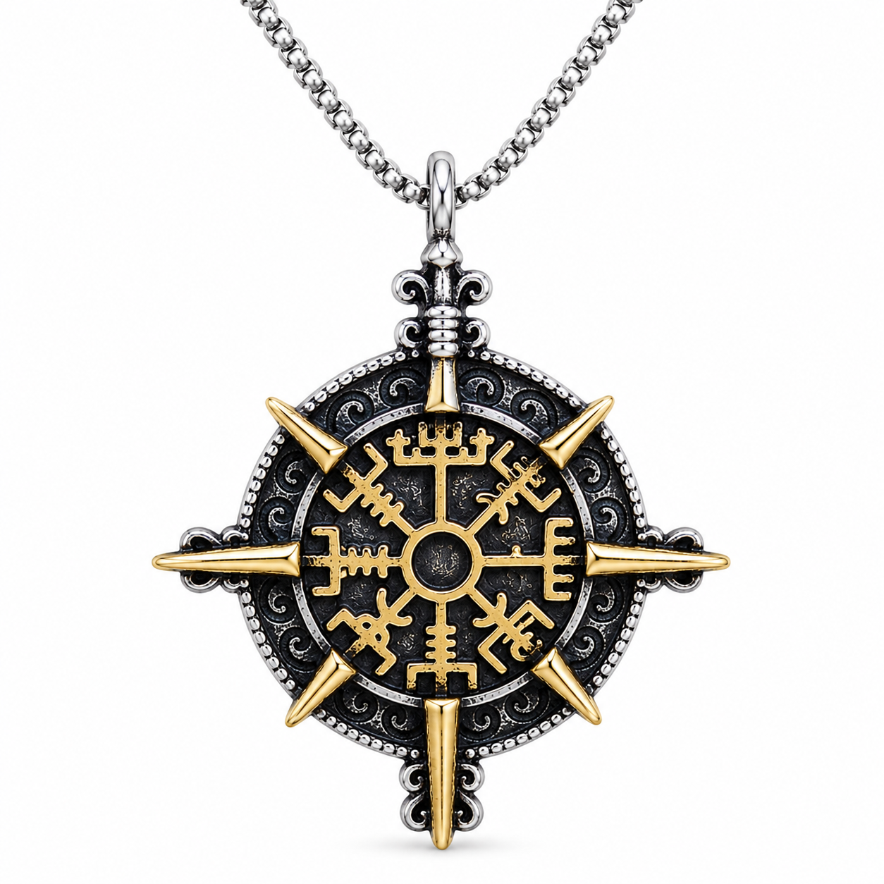 Direction Pendant Chain Necklace - Necklace