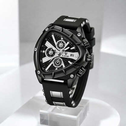 Men's Chronograph Blue Watch with Silicone Strap