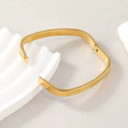 Golden Stainless Steel Square Bracelet - Bracelet