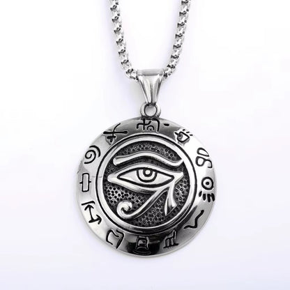 Stainless Steel Egyptian Eye Pendant Necklace - Necklace
