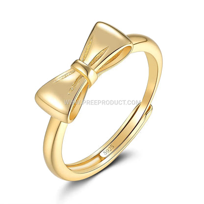 Eighteen Karat Gold Plated Sterling Silver Bow Ring