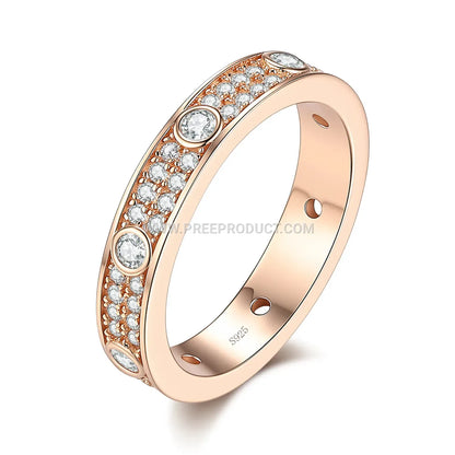 Sterling Silver Moissanite Eternity Band Ring