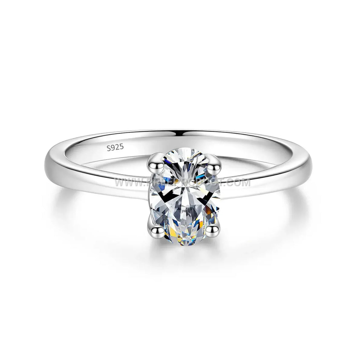 Elegant Oval Gemstone Solitaire Ring Setting in 925 Silver