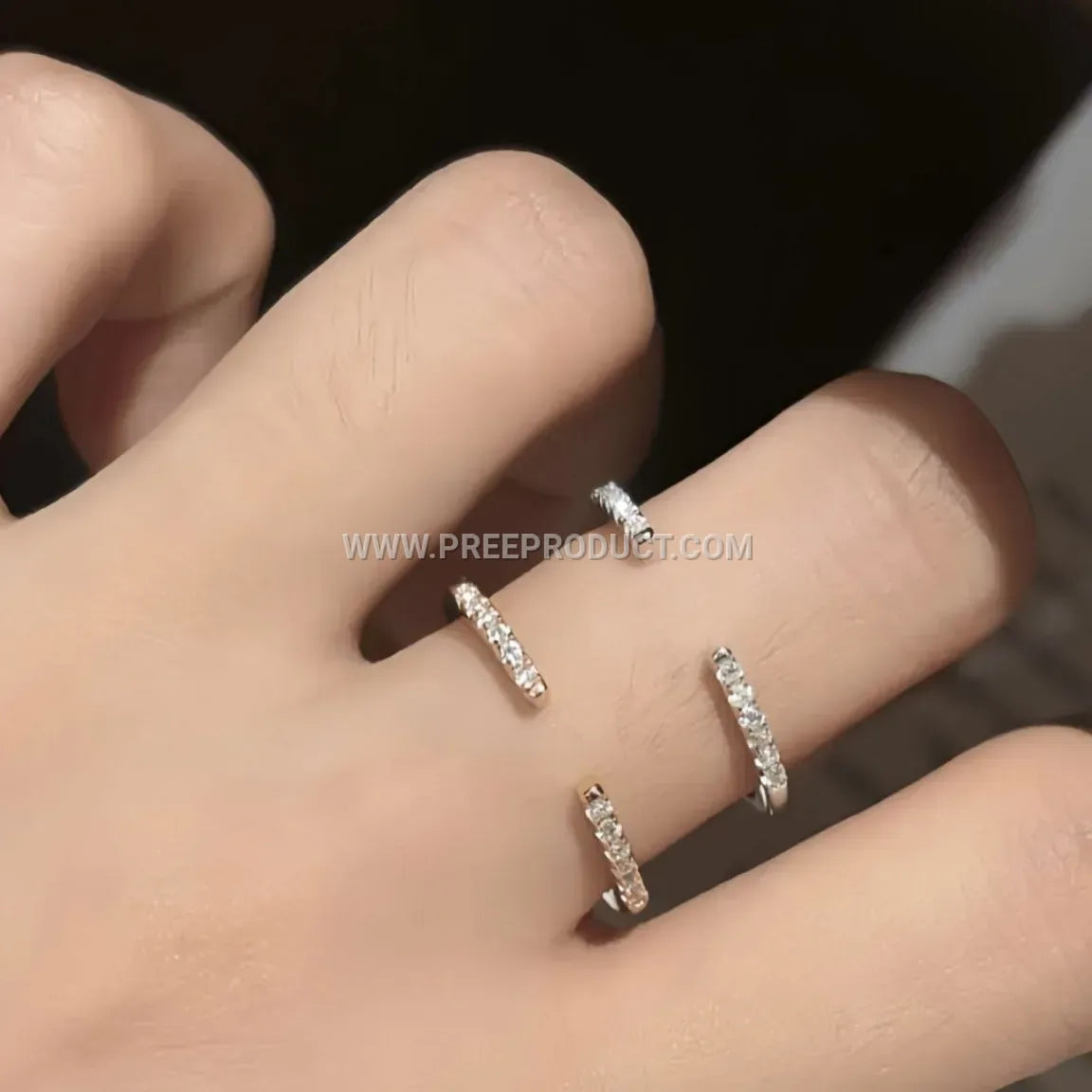 Moissanite Eternity Band Ring in Sterling Silver