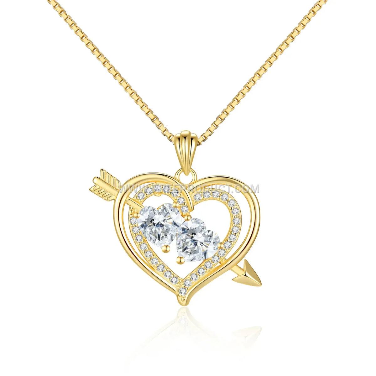 Heart Shaped Sterling Silver Clavicle Pendant Necklace