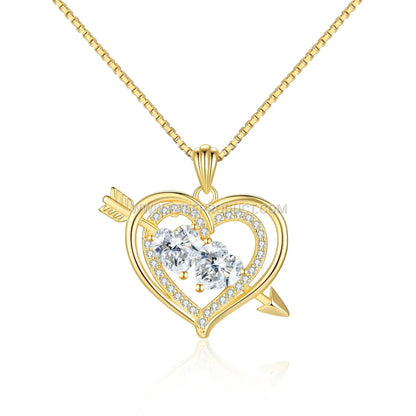 Heart Shaped Sterling Silver Clavicle Pendant Necklace