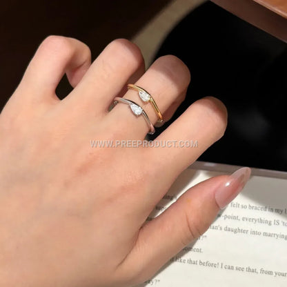 Minimalist Pear Cut Stone Sterling Silver Ring