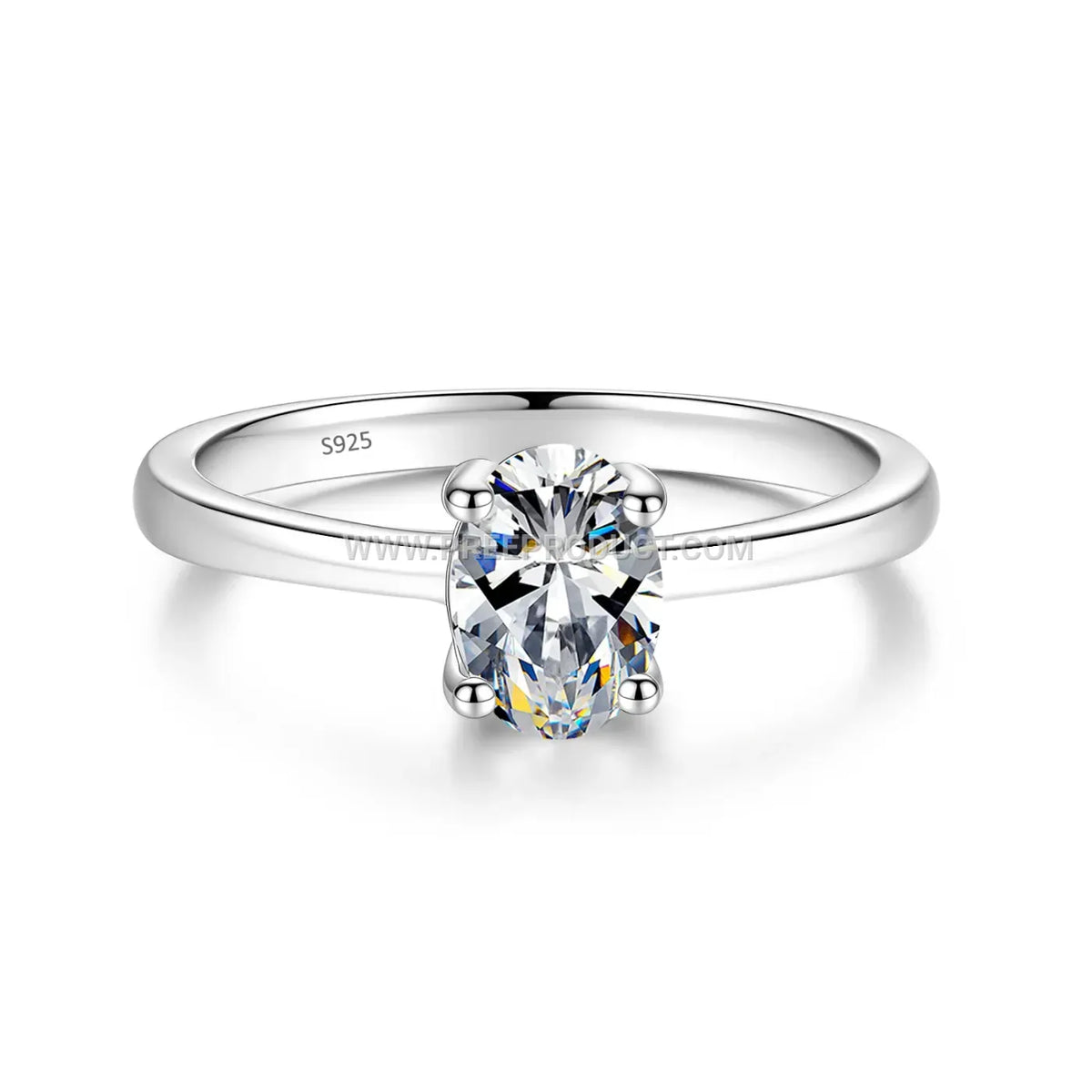 Elegant Oval Gemstone Solitaire Ring Setting in 925 Silver
