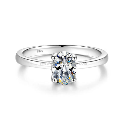Elegant Oval Gemstone Solitaire Ring Setting in 925 Silver