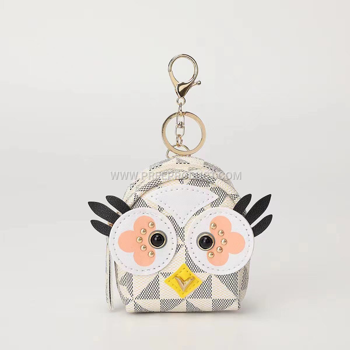 Korean-Style PU Mini Backpack Coin Purse with Zipper and Keychain
