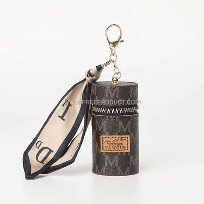 Vintage European Mini Bucket Wallet with Keychain and Earphone Pouch