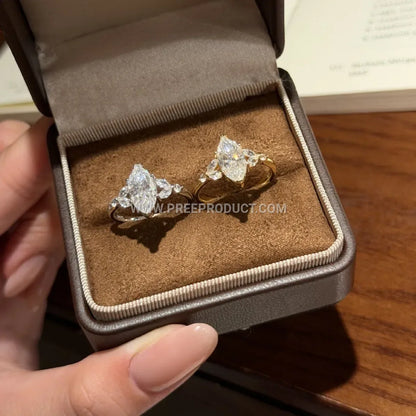 Sterling Silver Marquise Cut Moissanite Ring