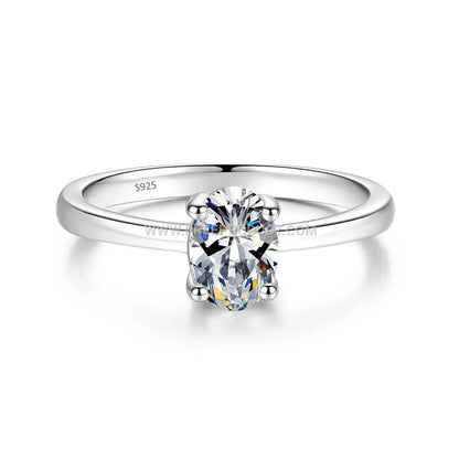 Elegant Oval Gemstone Solitaire Ring Setting in 925 Silver