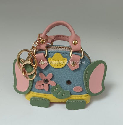Mini PU Elephant and Dog Graphic Pouch – Cute Cartoon Carry