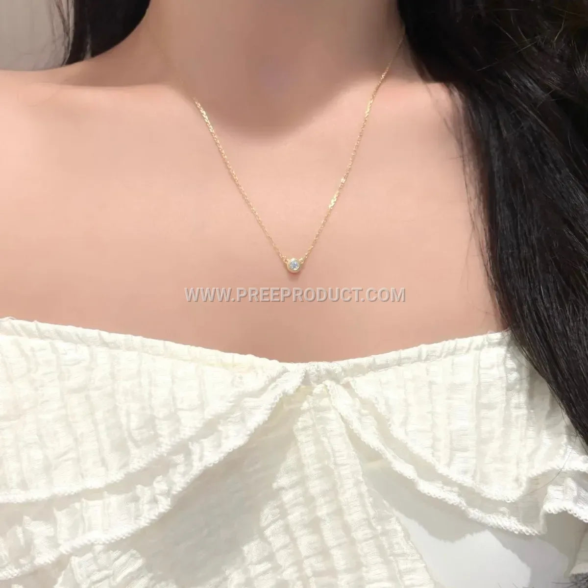 Sterling Silver Solitaire Moissanite Pendant Necklace