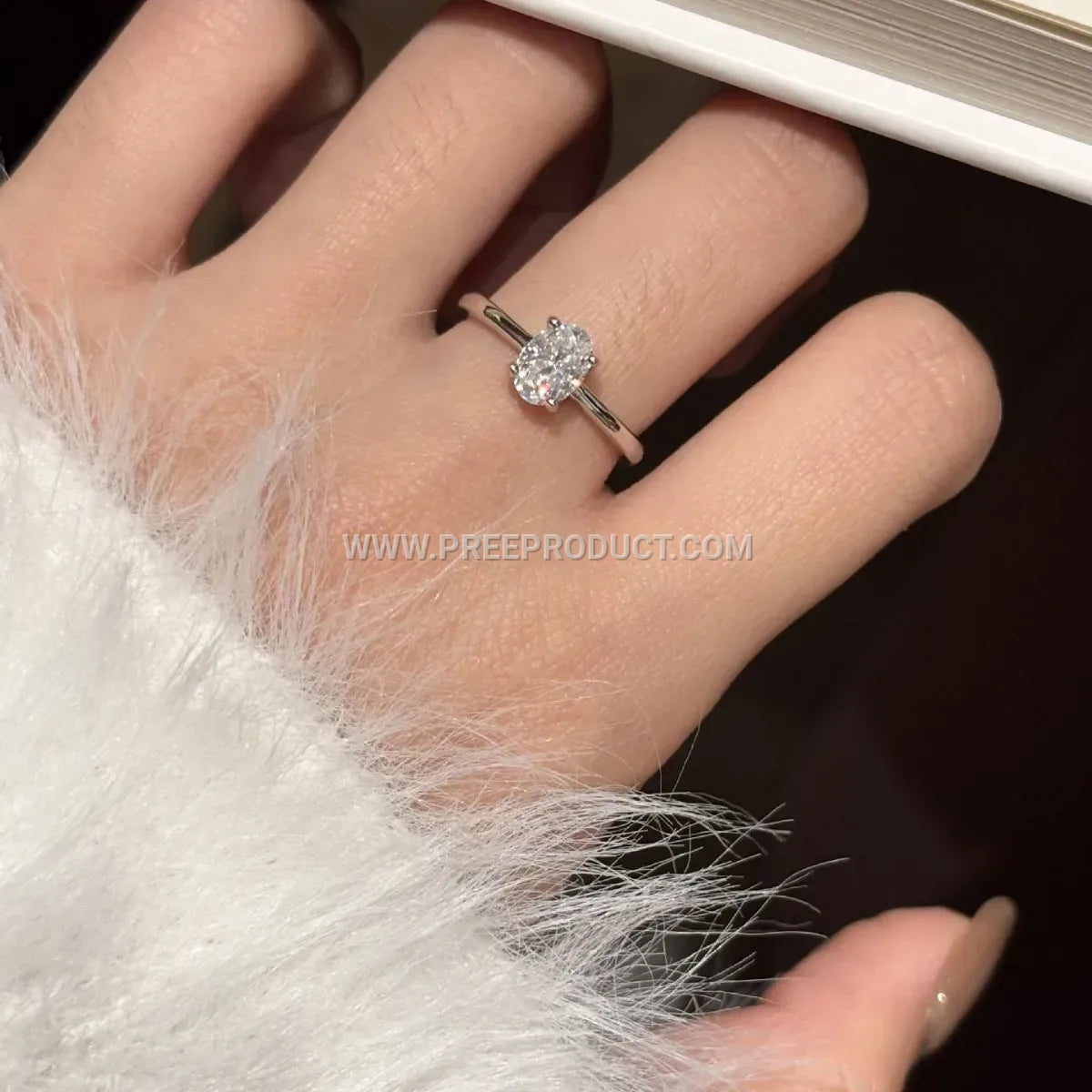 Elegant Oval Gemstone Solitaire Ring Setting in 925 Silver
